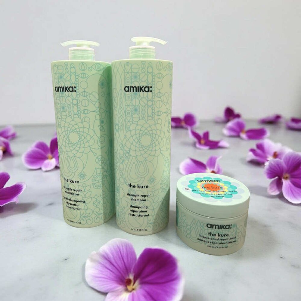 Amika The Kure Bond Repair Trio Shampoo + Conditioner + Mask